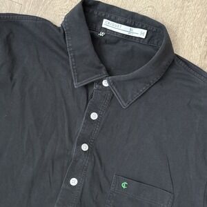 Criquet Classic Cotton Players Polo Mens XL Slim Fit Black Stretch Short Sleeve